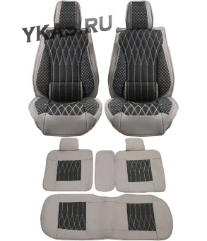 Комплект Накидок  «Comfort Plus» Серый (жаккард/подушка под поясницу/боковая поддержка)