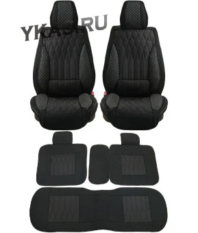 Комплект Накидок  «Comfort Plus» Чёрный (жаккард/подушка под поясницу/боковая поддержка)