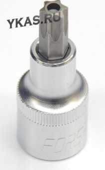 FORSAGE. Торц. головка бита с вставкой  1/2\" TORX T80H  L55mm с отверстием