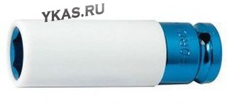 FORSAGE. Торц. головка ударная  глубокая 1/2\", 22мм 6гр., L=85мм (для литых дисков с защитн.кожухом)