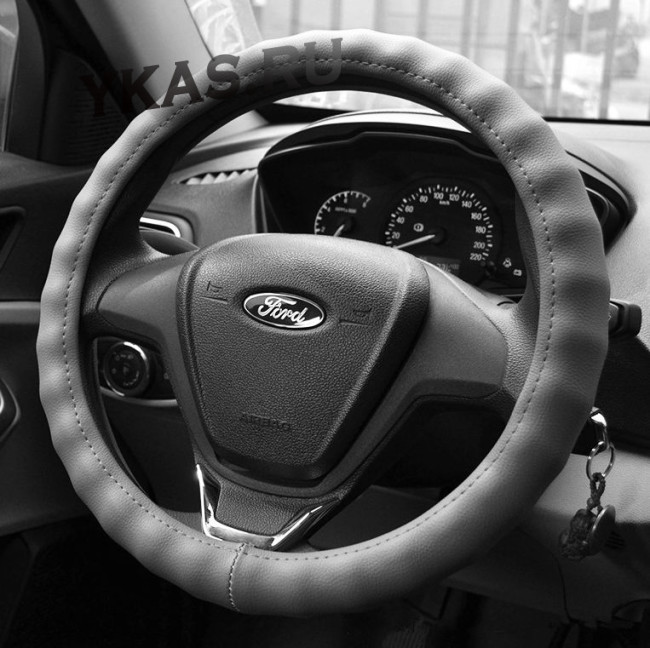 Оплетка на руль   Carlife  "Portofino" XL,  Серый/Серый (экокожа/косточка)