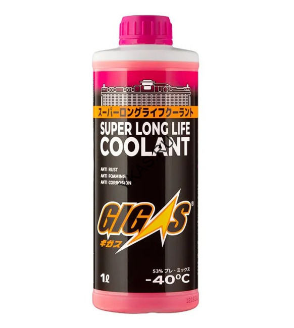 Антифриз  "GIGAS"  G12+, -40°  (розовый) 1л. (SUPER Long Life 80т. км)