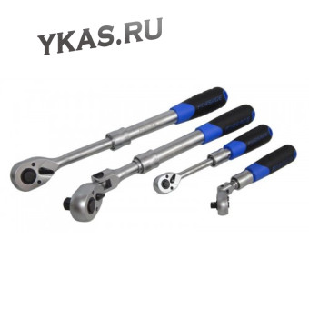 FORSAGE. Трещотка реверсивная 1/4\"L165-230мм телескоп. с резиновой ручкой (72зуб.)