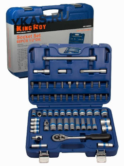 King Roy. Набор инструмента 1/2\" 60 предм., 6 гран. (10-32мм)