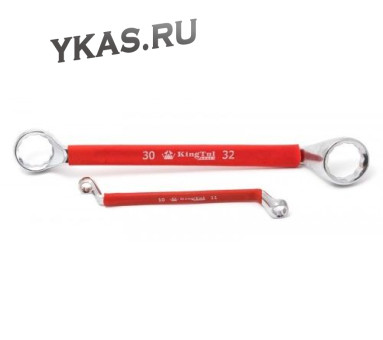 King Tul. Ключ накидной, отогнут.на 75град.  06х07 мм. в прорезиненной оплетке