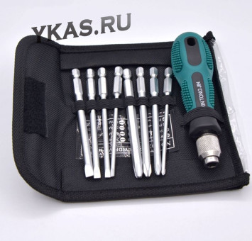 Отвертка с набором бит 8шт