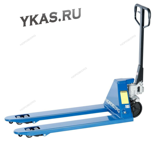 Усиленная тележка складская (рохла) гидравлическая NORDBERG N3901-25 с полиуретановыми колесами