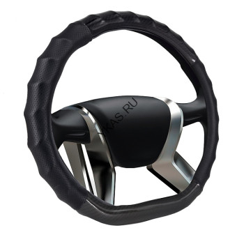 Оплетка на руль    SENATOR Denver-D экокожа перфорированная с вставками под карбон, M  /ЧЕРНЫЙ