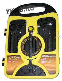 TJG.Набор трещоточных ключей 8-19мм 7 предм.(S2301)